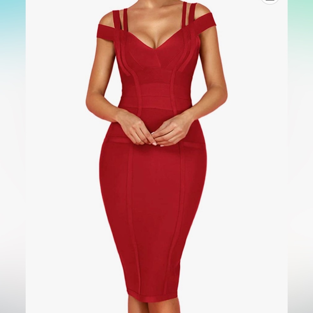 WINE color Bandage dress